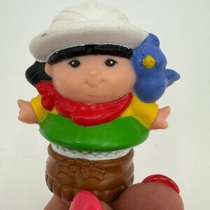Vintage Fisher Price Little People Sonya Lee Safari Figure Zoo Keeper 2.5” tall